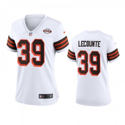 Women Cleveland Browns #39 Richard Lecounte Nike 1946 Collection Alternate Game Limited NFL Jersey - White